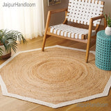 Seagrass Rug for Living Room Braided Jute Rug for Dining Room Bordered Rug