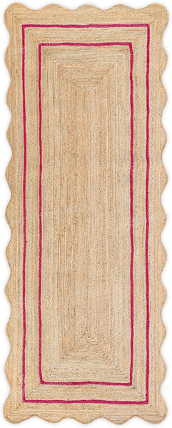 Seagrass Runner for Hallway Wavy Scalloped Rug Jute Runner for Kitchen