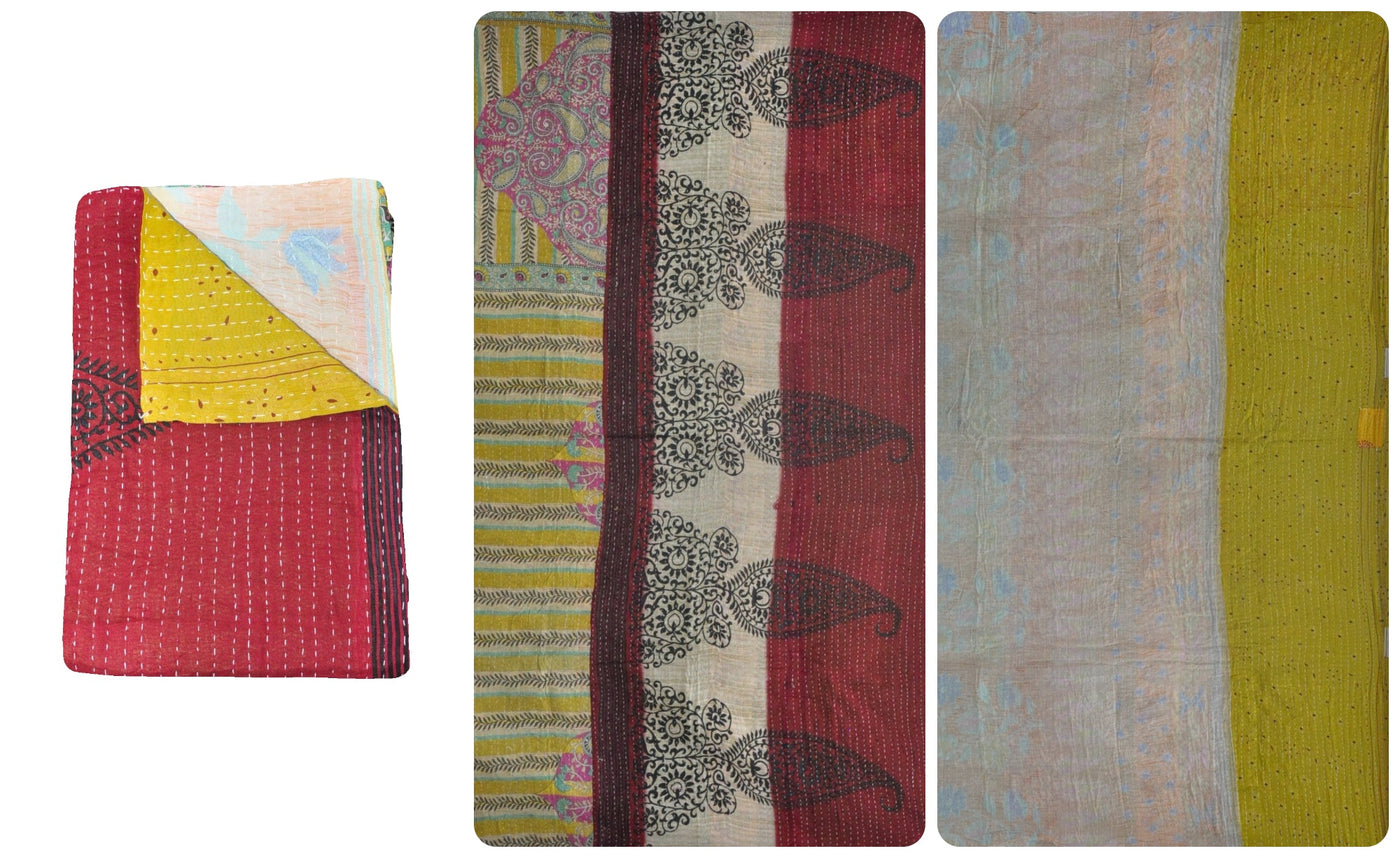 vintage kantha throw blanket