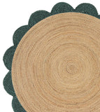 Sisal Round Rug 5' Round Scalloped Jute Rug 8' for Living Room Braided Round Rug