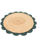 Sisal Round Rug 5' Round Scalloped Jute Rug 8' for Living Room Braided Round Rug