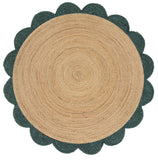 Sisal Round Rug 5' Round Scalloped Jute Rug 8' for Living Room Braided Round Rug