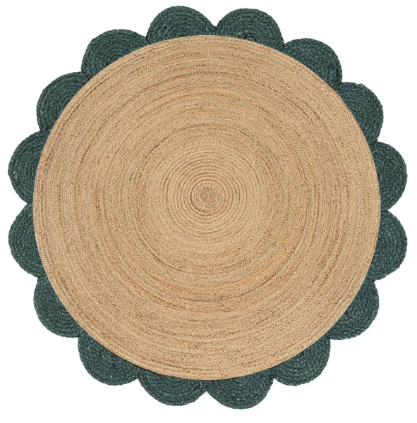 Sisal Round Rug 5' Round Scalloped Jute Rug 8' for Living Room Braided Round Rug