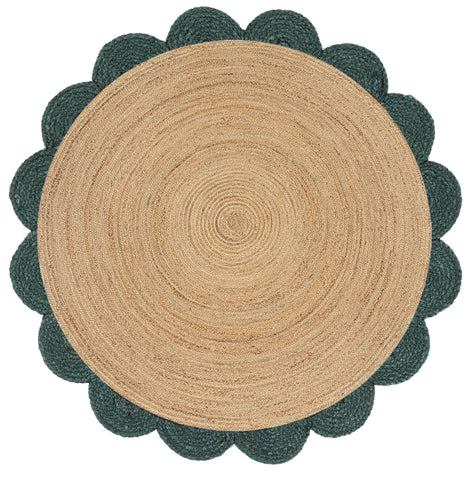 Sisal Round Rug 5' Round Scalloped Jute Rug 8' for Living Room Braided Round Rug