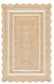 Square Scalloped Jute Rugs Custom Size Carpet Heavy Duty Hallway Runner