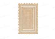 Square Scalloped Jute Rugs Custom Size Carpet Heavy Duty Hallway Runner