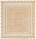 Square Scalloped Jute Rugs Custom Size Carpet Heavy Duty Hallway Runner