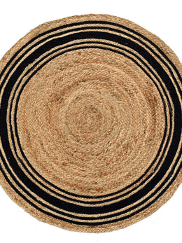 Striped Pattern Round Area Rug Braided Round Jute Rug Hemp Round Rug Carpet
