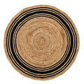 Striped Pattern Round Area Rug Braided Round Jute Rug Hemp Round Rug Carpet