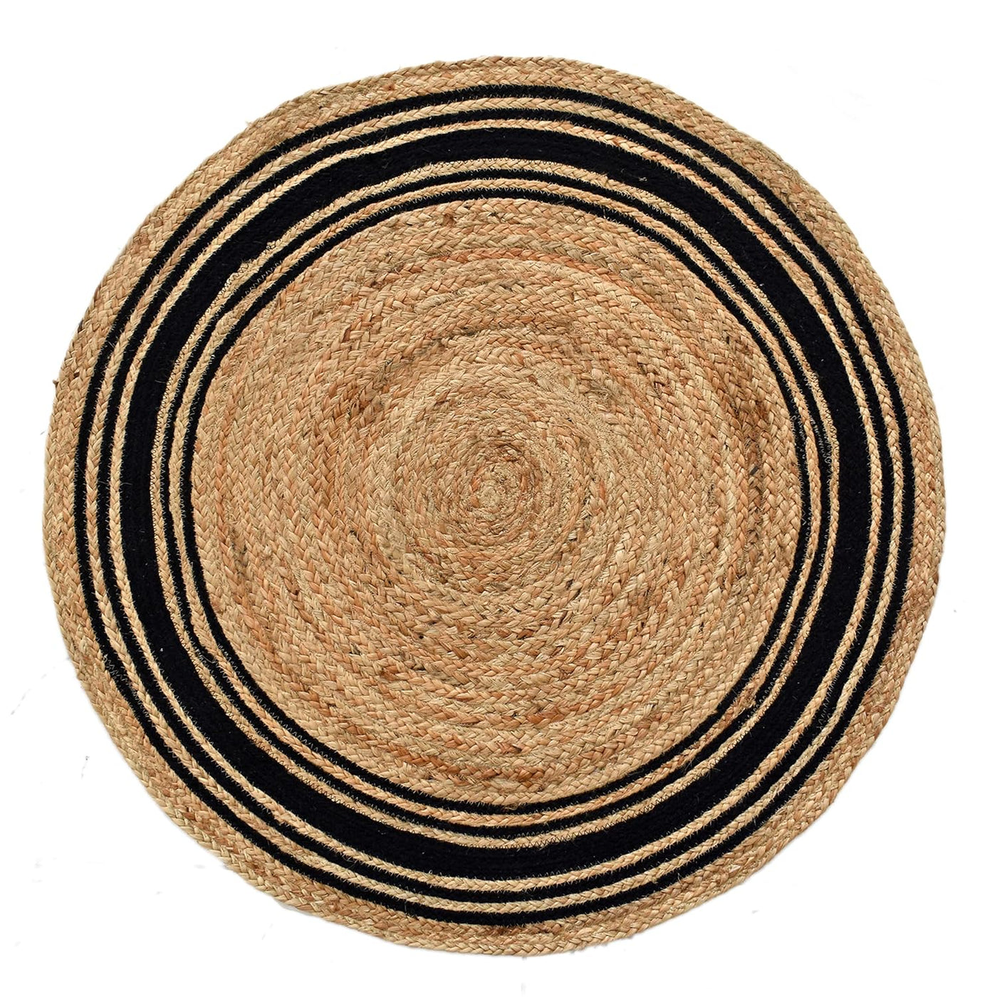 Striped Pattern Round Area Rug Braided Round Jute Rug Hemp Round Rug Carpet