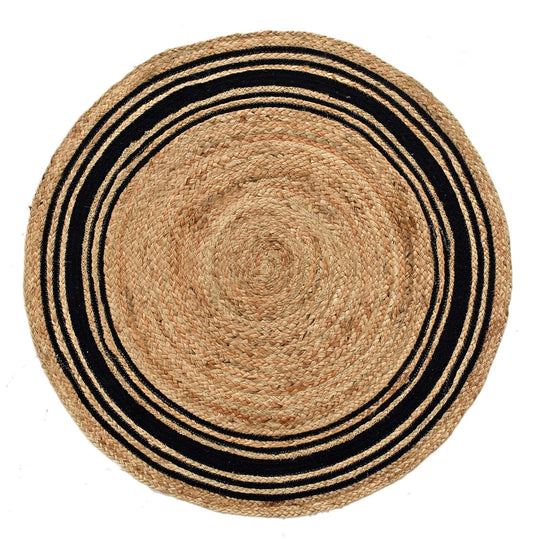 Striped Pattern Round Area Rug Braided Round Jute Rug Hemp Round Rug Carpet