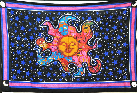 Trippy Sleeping Sun Tapestry-Jaipur Handloom