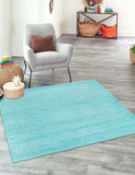 Turquoise Blue Jute Rug 6'x8' for Dining Room Seagrass Runner for Hallway 2'x20'