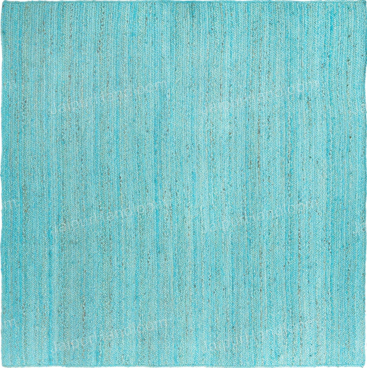 Turquoise Blue Jute Rug 6'x8' for Dining Room Seagrass Runner for Hallway 2'x20'