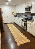 Wavy Edge Jute Runner for Hallway/Entryway 3'x20' Low Pile Jute Scallop Rug 5'x8'