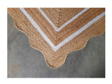 Wavy Edge Jute Runner for Hallway/Entryway 3'x20' Low Pile Jute Scallop Rug 5'x8'