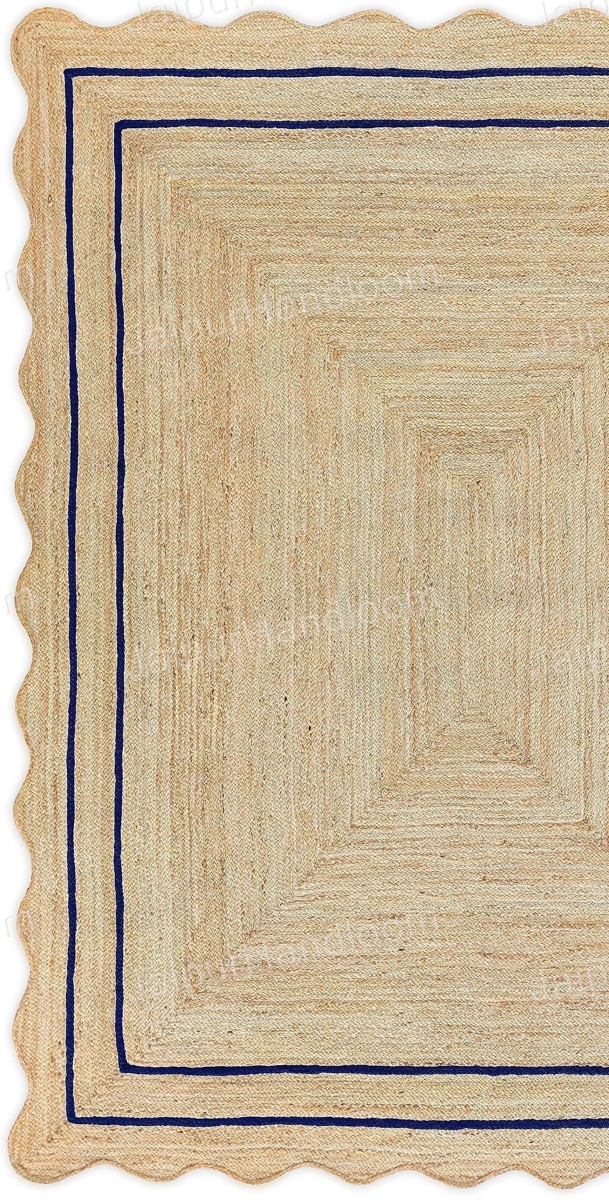 Wave Edge Scalloped Rug Wavy Jute Runner Welcome Doormats Kitchen Rug Runner
