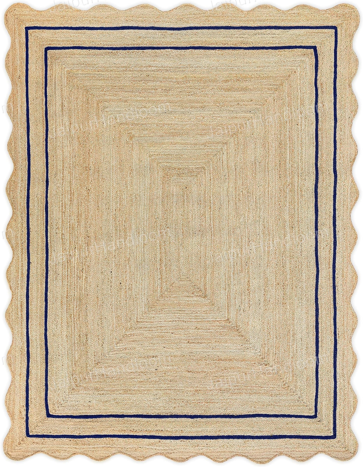 Wave Edge Scalloped Rug Wavy Jute Runner Welcome Doormats Kitchen Rug Runner