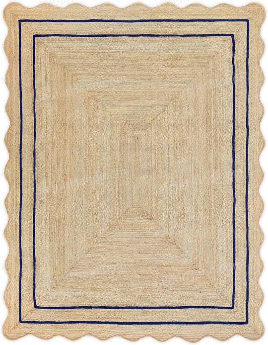Wave Edge Scalloped Rug Wavy Jute Runner Welcome Doormats Kitchen Rug Runner