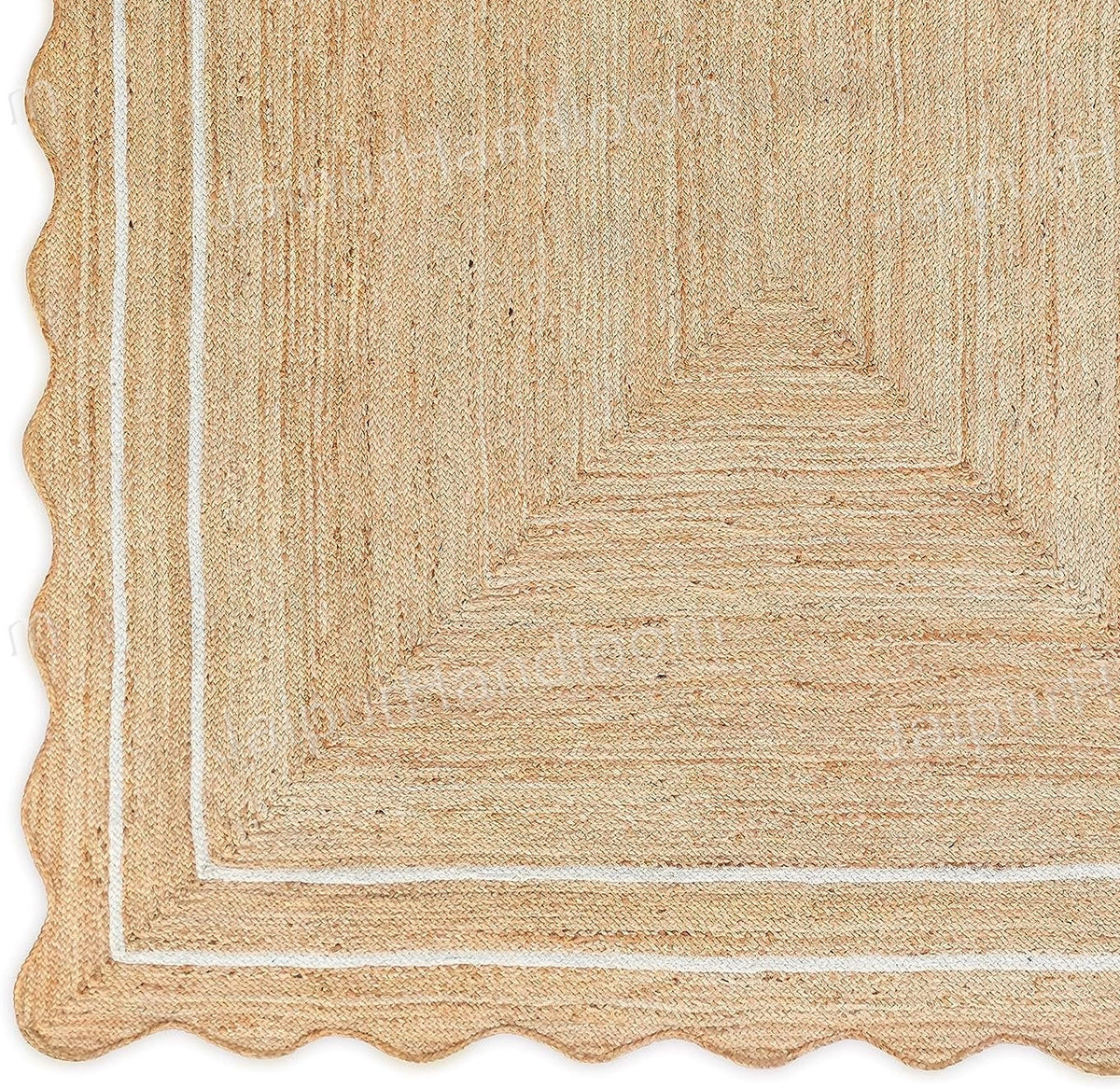 Wavy Jute Rug Scalloped Jute Rugs Custom Size Rugs Modern Sisal Rug Runner