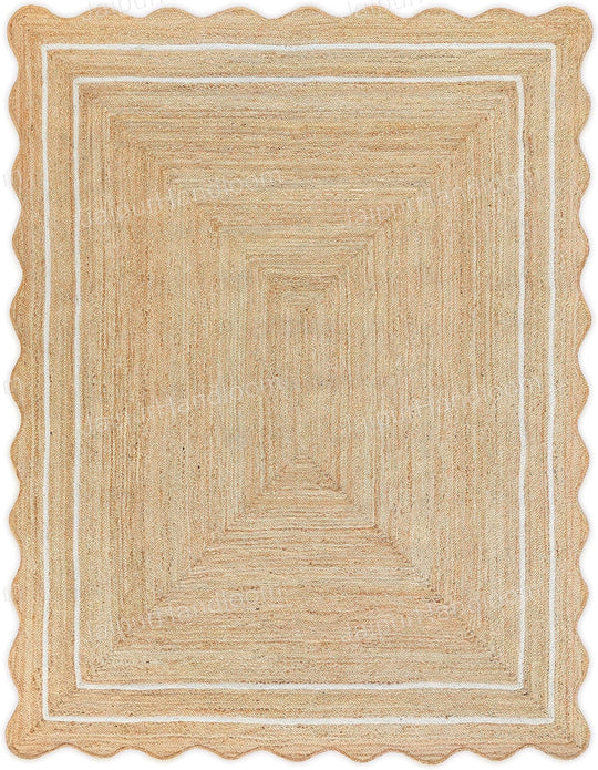 Wavy Jute Rug Scalloped Jute Rugs Custom Size Rugs Modern Sisal Rug Runner