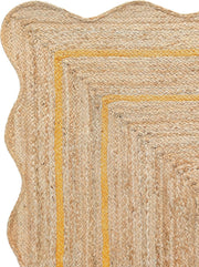 Wavy Scalloped Edge Runner 2X18 Feet Braided Jute Scalloped Rug 8x10