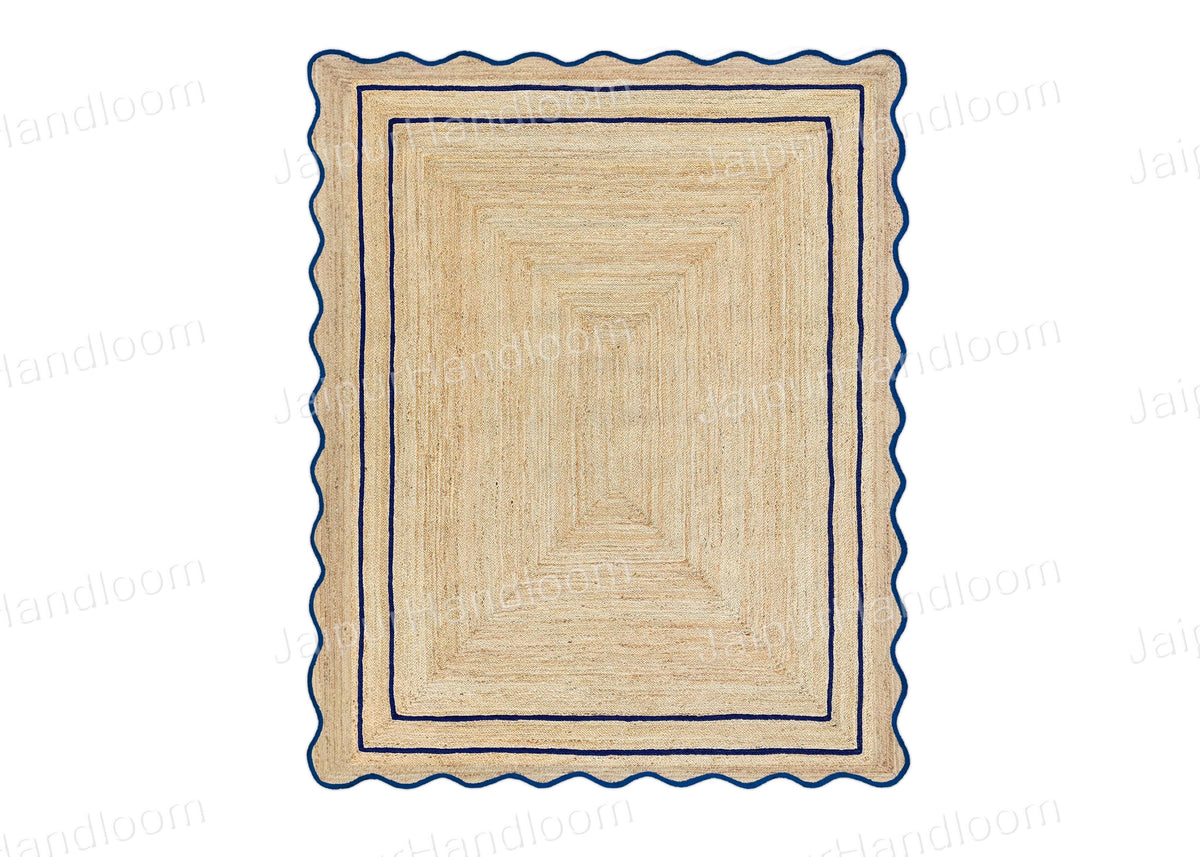 Wavy Scalloped Rug Carpet Scalloped Jute Rug Seagrass Doormats Bedroom Rug