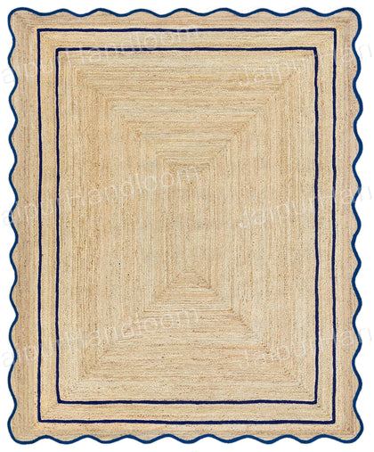 Wavy Scalloped Rug Carpet Scalloped Jute Rug Seagrass Doormats Bedroom Rug