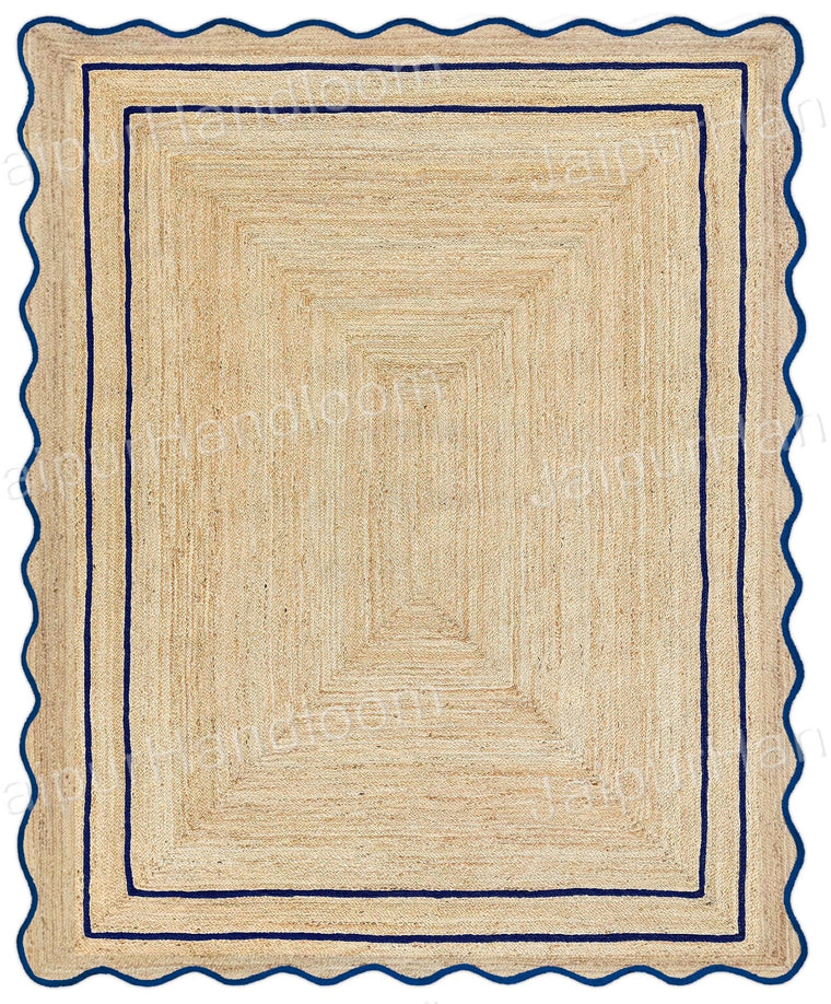 Wavy Scalloped Rug Carpet Scalloped Jute Rug Seagrass Doormats Bedroom Rug