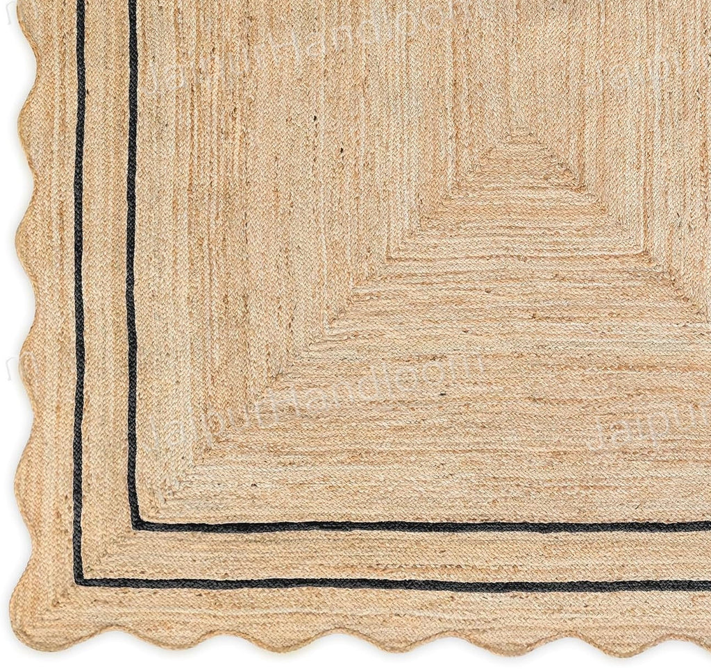 Wavy Edged Rug Wavy Edge Scalloped Rug Wavy Edge Jute Rug Jute Scalloped Runner Seagr