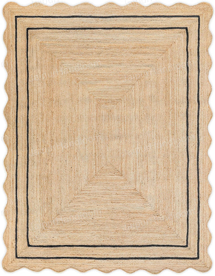 Wavy Scalloped Rug Wavy Edge Rug Jute Scalloped Runner Seagrass Area Rug