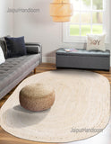 White Oval Rug Carpet 4'x6' Jute Oval Rug for Bedroom Oval Door Mats 2'x3'