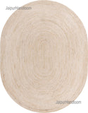 White Oval Rug Carpet 4'x6' Jute Oval Rug for Bedroom Oval Door Mats 2'x3'