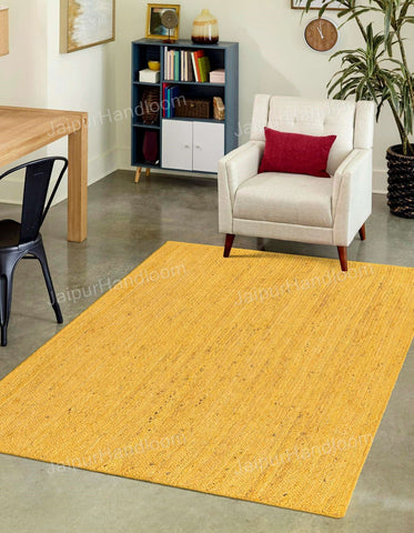 Yellow Jute Rug 10'x14' for Living Room Braided Hemp Jute Carpet 5'x8'