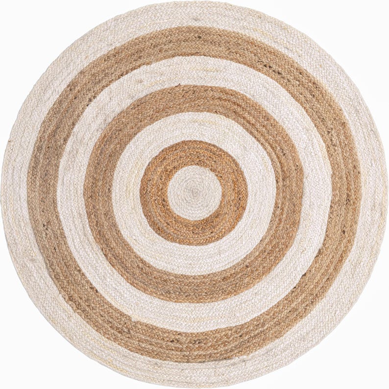 Psychedelic Area Rug, Extra Large Rug Round, Jute Round Rug for Living Area