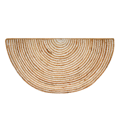 Half Moon Jute Doormat, Natural Half Round Rug, Rustic Entryway Mat for Front Door/Bathroom Door