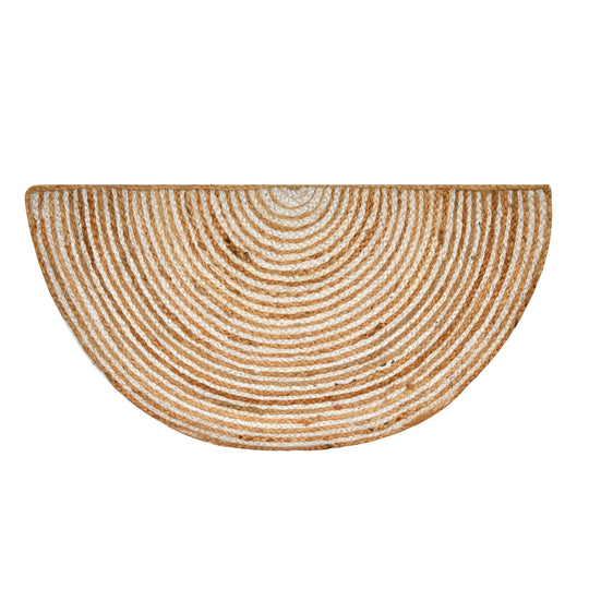 Half Moon Jute Doormat, Natural Half Round Rug, Rustic Entryway Mat for Front Door/Bathroom Door