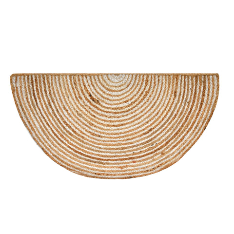 Half Moon Jute Doormat, Natural Half Round Rug, Rustic Entryway Mat for Front Door/Bathroom Door
