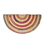 Braided Jute Semi Circle Doormat for Front Door/Entryways, Half Round Rug for Stairs Landing