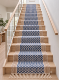 Heavy Duty Cotton Stair Runner, Hand Block Printed Washable Stair Carpet Runner, Anti Slip Stair Treads Runner
