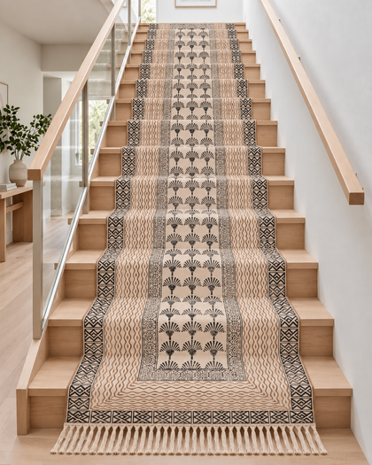 Bohemian Cotton Stair Runner, Custom Size Cotton Runner for Stairs/Hallway/Kitchen/Bathroom