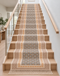 Custom Cotton Staircase Runner Carpet, Anti Slip Stair Treads, Stair Runner, Washable Runner for Hallway/Entryway/Kitchen