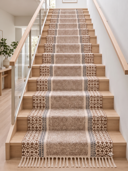 Handwoven Custom Size Stair Runner Tread, Washable Cotton Stair Rug Runner, Anti Slip Stair Runner