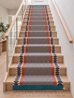 Moroccan Stair Runner Rug, Custom Size Cotton Stair Runner Treads, Anti Slip Cotton Stair Carpet Runner