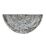 Half Moon Denim Rug for Kitchen Door, Bohemian Front Door Welcome Rug, Hand Braided Half Circle Rug