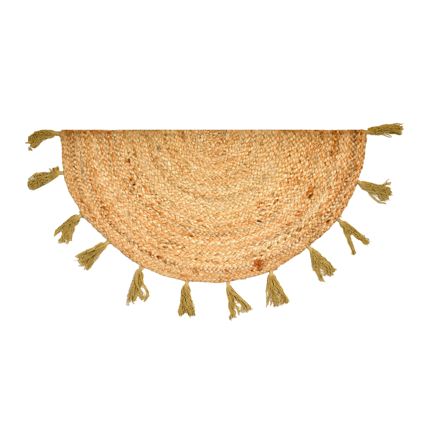 Natural Fiber Half Circle Doormat for Front Door Entrace, Half Moon Rug for Kitchen/Bathroom Door