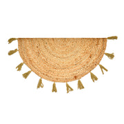 Natural Fiber Half Circle Doormat for Front Door Entrace, Half Moon Rug for Kitchen/Bathroom Door