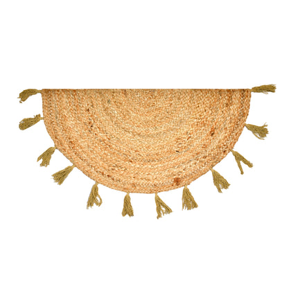 Natural Fiber Half Circle Doormat for Front Door Entrace, Half Moon Rug for Kitchen/Bathroom Door