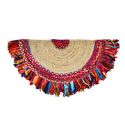 Hand Braided Cotton Jute Half Circle Rug, Half Moon Welcome Doormat, Half Round Rug for Entrance Door