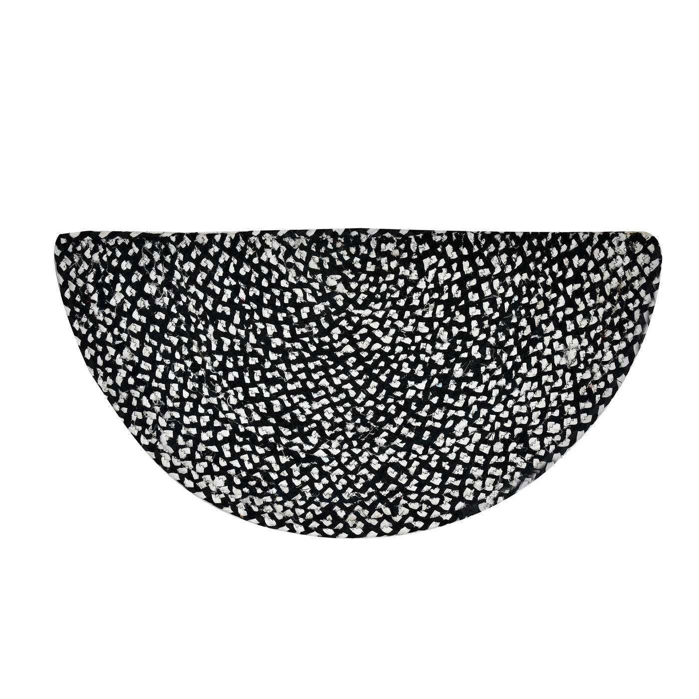 Braided Half Moon Cotton Rug for Front Door, Bohemian Half Circle Welcome Doormat, Half Round Cotton Rug